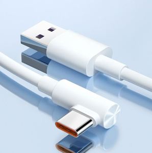 Câble de données USB Type-C à coudure à 90 degrés de 1 m, 6A 120W, câble de charge rapide PD pour iPhone, Xiaomi et jeux - Product Image 1