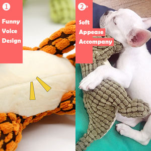 Dinozor şekli köpek Squeak oyuncaklar toptan yüksek kalite dayanıklı peluş oyuncak hayvan köpek oynamak için - Product Image 4
