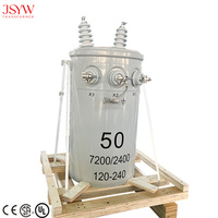 Transformador toroidal cilíndrico monofásico Yawei IEC60076 estándar, inmerso en líquido, 10kV/13.8kV 120/240V 50kVA, 50/60Hz, para montaje en poste, ISO CE