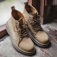 Sepatu Boots Pria Maden Vintage Workwear Kasual Kulit Sapi Suede Tali Sepatu Penyangga Lengkung Sol Tebal Setengah Tinggi Musim Dingin Outdoor Boots Tren 2026