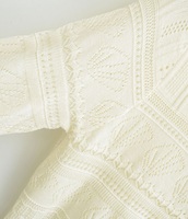 Cardigan fin en tricot jacquard ajouré pour femme, 100 % viscose, manches longues, ourlet à volants, style preppy élégant, OEM ODM, vente en gros