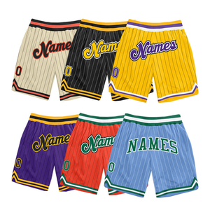 Shorts de <span class=keywords><strong>basket</strong></span>-ball pour hommes respirants imprimés et brodés, <span class=keywords><strong>tissu</strong></span> en maille double couche, polyester, uniforme de <span class=keywords><strong>basket</strong></span>-ball - Product Image 1
