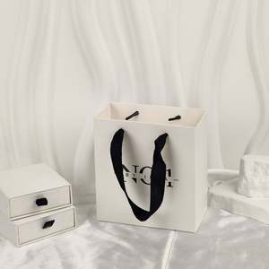 Custom Luxury Gold Foil Matte Embossed Laminated Paper <b>Bag</b> Logo Large Medium White Gift Sturdy Paper Clothing Store <b>Shopping</b> <b>Bag</b> - Product Image 2