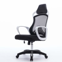 Chaise d'ordinateur pivotante en maille ergonomique à dossier haut Chaise de visiteur de bureau réglable en hauteur