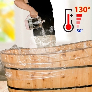 Fournitures hôtelières : Doublures jetables épaissies pour baignoires et bacs <span class=keywords><strong>à</strong></span> pieds, pour bains <span class=keywords><strong>de</strong></span> pieds, bacs en <span class=keywords><strong>bois</strong></span> et SPA <span class=keywords><strong>de</strong></span> voyage - Product Image 2