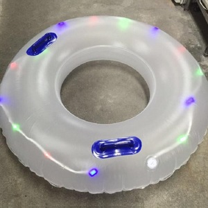Led Inflatable Swimming Ring 120Cm Round Unisex For Adults With Strip Lights Environmentally Friendly Pvc Material - Product Image 1