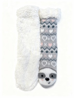 Chaussettes de maison en tricot thermique antidérapantes pour femmes, mi-mollet, douces, en spandex/nylon, pour l'hiver