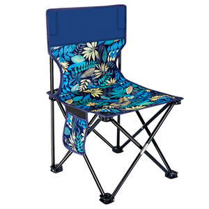 Chaise pliante de camping d'extérieur avec poche latérale, chaise rectangulaire pliable pour la plage et la pêche - Product Image 1