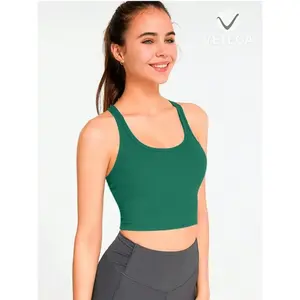 Ensemble de sport côtelé vert pour femme avec haut de cycliste et coussinets amovibles 69% polyamide 31% élasthanne Lavage à la main - Product Image 5