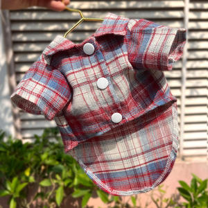 Qbellpet produttore all'ingrosso estate camicia per animali in stile britannico Plaid canottiera vestiti per cani di piccola taglia Chihuahua camicie per cuccioli - Product Image 5
