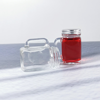 Usine Vente Chaude 35ml Portable Jus Vin Bière Vodka Café Bouteille Mini Mason Jar Avec Poignée et Couvercle À Vis