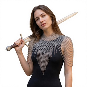 Silver Plated Stainless Steel Chainmail <b>Top</b> Irregular Shape Fashion Armor Clothing Welded Design - Product Image 2