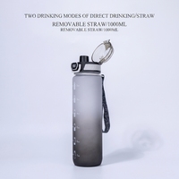 Bouteille d'eau de sport écologique pour PC, 780 ml, dégradé, ouverture à une touche, anti-fuite, pour boire directement, voyage, natation, randonnée