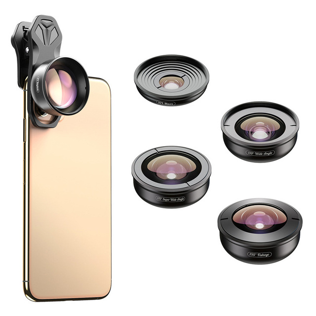 APL-HB5 Waterproof Flexible Phone Camera Lens Kit Wide Angle Macro Fisheye Telephoto Zero Distortion HD Lenses