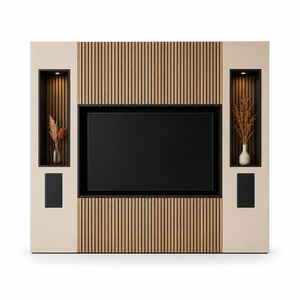 Panneau acoustique en bois à lattes moderne et écologique à NRC élevé, absorption acoustique haute fréquence pour entrepôt, studio d'enregistrement, maison - Product Image 1