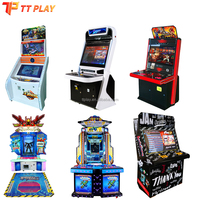 Machine d'arcade de combat haut de gamme en métal avec éclairage dynamique RGB, joysticks sans latence, console rétro 2 joueurs / Wi-Fi intégré