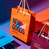 Sacs de courses en papier kraft écologiques et recyclables personnalisés avec poignées, logo de marque imprimé pour les magasins de détail et les événements