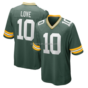 Vente en gros de maillots de football américain brodés Green Bay Packer, couleur marine # 1 Micah Parsons # 10 Amours # 8 Josh Jacobs Uniforme de football - Product Image 2