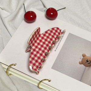 Pinces à cheveux en acrylique à carreaux vichy d'été Ume OEM (<span class=keywords><strong>style</strong></span> naturel) |   Écologique |   10 cm |   Certifié par l'usine |   <span class=keywords><strong>Coiffure</strong></span> quotidienne - Product Image 2