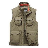 Gilet de pêche multi-poches pour hommes, décontracté, photographie en plein air, printemps-automne