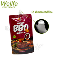 Pochettes Doypack personnalisées OEM imprimées 200ml 500ml pour sauce BBQ, sachets à bec verseur en aluminium de qualité alimentaire, stérilisables, à fond plat