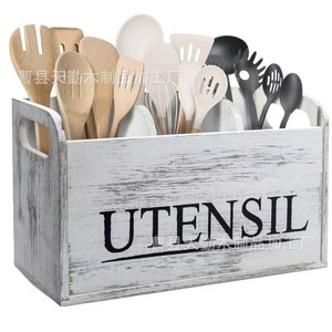 Boîte de rangement en bois personnalisée pour comptoirs de cuisine, pour baguettes et cuillères, organisation des ustensiles de cuisine, multi-usages - Product Image 4