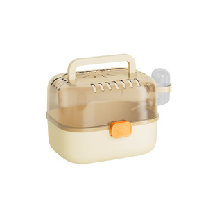 골든 햄스터 고급 플라스틱 휴대용 이동식 탈출방지 핸드헬드 케이지 방수 통풍 무소음 소형 애완동물 실내 박스 - Product Image 1