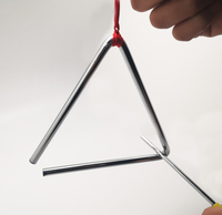 Metal Musical Instrument Triangle Percussion Iron Musical Instrument Set with Striker 6 Inches Musical Instrument