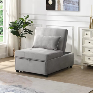 Divano Letto Pieghevole Reclinabile 1 Posto Grigio Scuro Personalizzabile per Casa, <span class=keywords><strong>Hotel</strong></span> e Soggiorno - Arredamento Moderno Multifunzione - Product Image 1