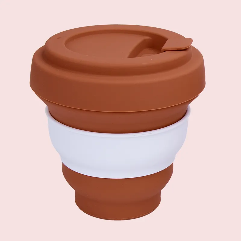 Новинка, многоразовая Портативная Складная кофейная чашка из пищевого силикона, не содержит Бисфенол А, выдвижная цветная силиконовая чашка