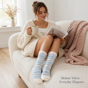 Calcetines Elegantes para Mujer, Personalizados OEM, de Terciopelo <span class=keywords><strong>Mahai</strong></span>, con Costuras Horizontales, Antibacterianos, Desodorantes y Transpirables - Product Image 3