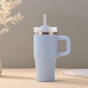 14oz <b>Kids</b> Stainless Steel Sippy Cup with Straight Straw Lid Handle Insulated Travel Tumbler - Product Image 2