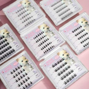 Meecil Top Vente Extensions <span class=keywords><strong>de</strong></span> cils en ruban <span class=keywords><strong>de</strong></span> <span class=keywords><strong>cheveux</strong></span> synthétiques faits à la main DIY pour kit <span class=keywords><strong>de</strong></span> cils en grappes 5 rangées - Product Image 3