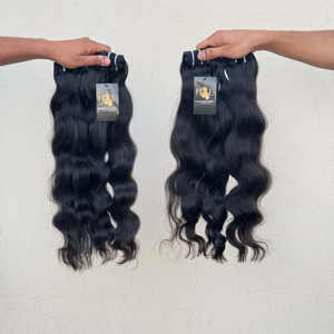 Paquetes de tejido de pelo rizado ondulado vietnamita cabello humano de templo indio crudo estilo de onda profunda suelta proveedores de alta calidad en India - Product Image 1