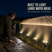 Projecteur de fontaine subaquatique haute luminosité IP68 en acier inoxydable 304 DMX512 pour la décoration extérieure de centres de villégiature, lacs et jardins