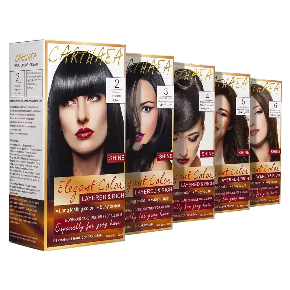 Venta al por mayor permanente Kit de tinte para el cabello color crema tinte para el cabello para el hogar usado 100mL buena larga duración verter en crema de color