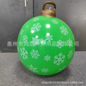 Bola de Navidad Inflable de PVC con Estampado de Copos de Nieve, Iluminada, Redonda, Llena de Aire, para Decoraciones Navideñas - Product Image 4
