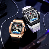 OEM ODM Nouvelle Montre-Bracelet Masculine de Luxe Populaire, Squelette en Acier Inoxydable Étanche, Mouvement Mécanique Automatique