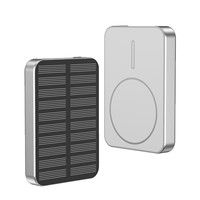 Power Bank Saku Tenaga Surya 10000mAh Nirkabel Magnetik Pengisian Daya Super Cepat 15W dari Paduan Aluminium Ultra Tipis