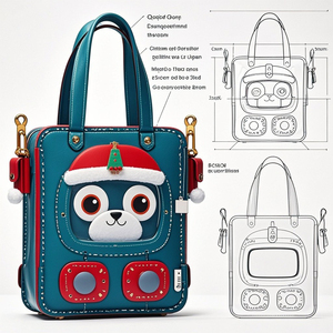 Bolsa Ita <span class=keywords><strong>de</strong></span> animales navideños Pastel personalizada con diseño <span class=keywords><strong>de</strong></span> ciervo bonito, ItaBag transparente, <span class=keywords><strong>moda</strong></span> <span class=keywords><strong>alternativa</strong></span> para exhibición <span class=keywords><strong>de</strong></span> pines - Product Image 6