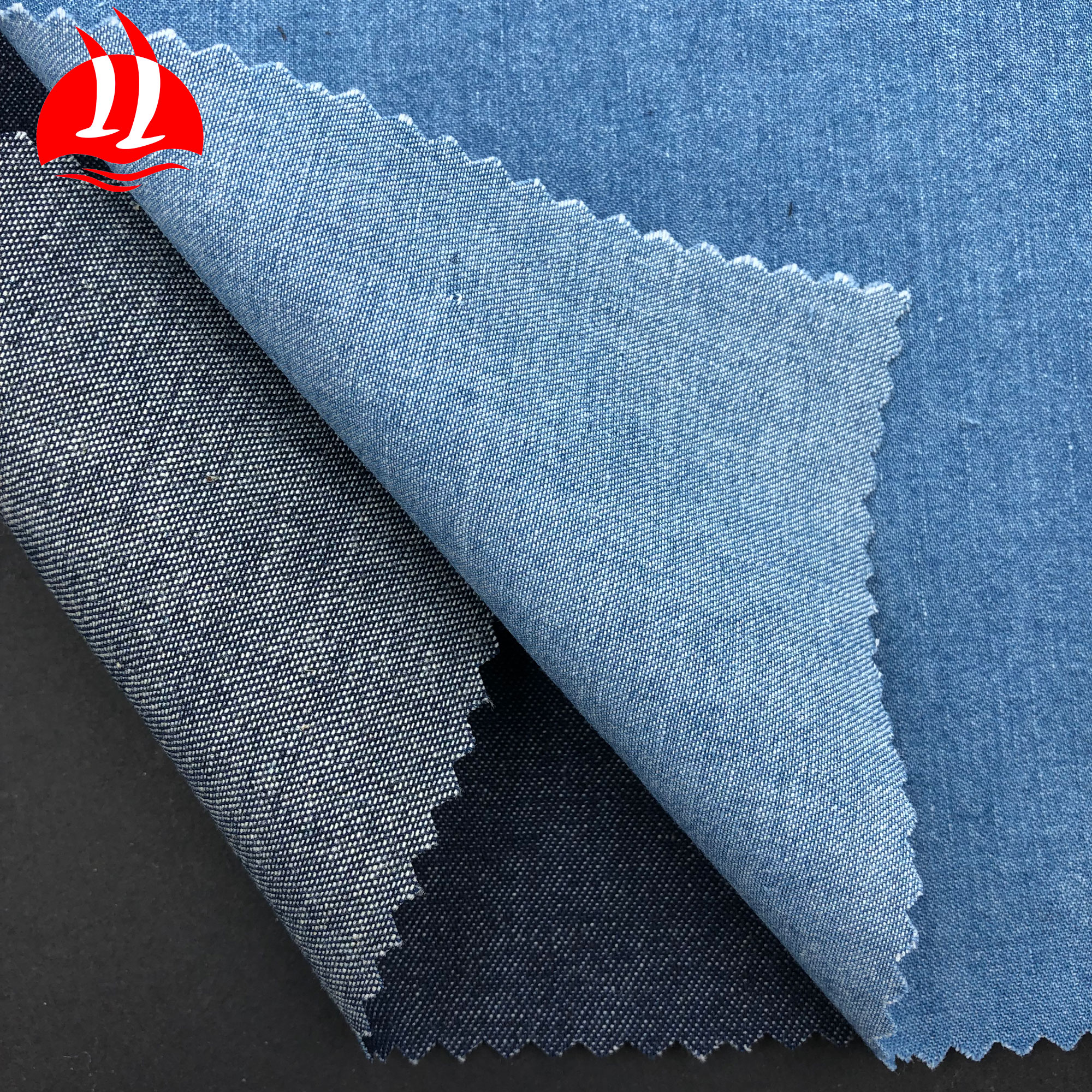 В наличии джинсовая ткань хорошая цена Горячая Распродажа синяя жаккардовая джинсовая ткань