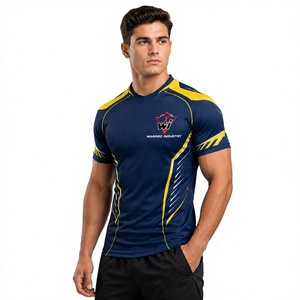 Camiseta de Rugby Personalizada Premium, 100% Poliéster, Transpirable, Absorbe la Humedad, Antibacteriana, Cuello en V, para Entrenamiento y Partidos - Product Image 1