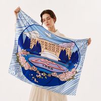 Écharpe carrée en soie satinée pour femme, imprimée sur mesure, multi-usages, pour cheveux, cou, tenue quotidienne, décoration de sac, accessoire