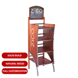 Freestanding Multi Tier Wood Retail Display Rack for Clothes <b>Carpet</b> Glove Store Organizer Movable Unit - Product Image 3