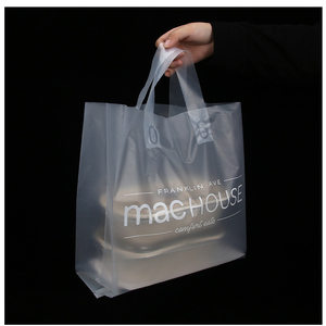 Tùy biến in logo đưa ra túi nhựa trong suốt Frosted bao bì thực phẩm lấy đi Túi mua sắm cho nhà hàng - Product Image 2