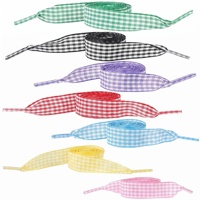 Lacets plats à carreaux de 2,5 cm (1 po) de large, multicolores en polyester, décoratifs, de remplacement pour baskets et chaussures décontractées, pour le bricolage et les loisirs créatifs sur toile