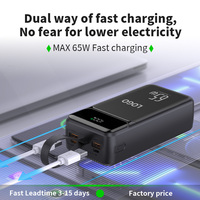 Station d'alimentation portable haute capacité 65W 30000mAh pour ordinateur portable avec entrée Type-C à charge rapide et écran LED