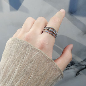 Best Selling Lucky Anxiety Rotating Beads <b>Ring</b> Adjustable Copper Rhodium Plated <b>Stress</b> Relief Jewelry For Women - Product Image 3
