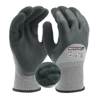 Gants de travail thermiques en acrylique résistant aux coupures MaxiPact HPPE ANSI A3, paume enduite de latex sablé, pour la manipulation du verre