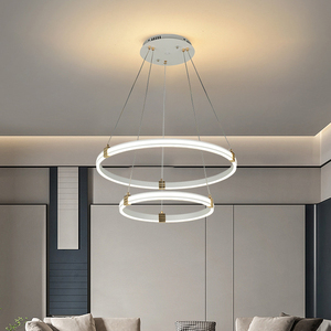 Moderno di lusso per la casa decorativa appesa <span class=keywords><strong>a</strong></span> cerchio rotondo 3 anelli <span class=keywords><strong>lampadario</strong></span> <span class=keywords><strong>a</strong></span> Led luci <span class=keywords><strong>a</strong></span> sospensione - Product Image 2